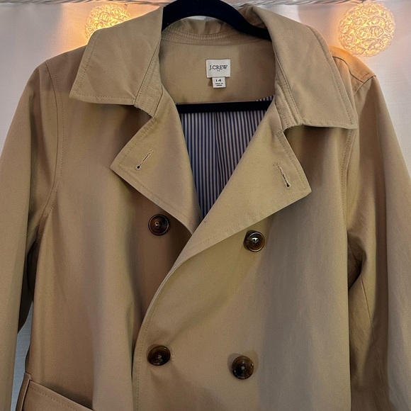 J Crew Camel Khaki Trench Coat - Picture 2 of 4